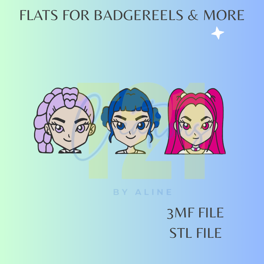 KPOP GIRLS FLAT STL FILE BUNDLE
