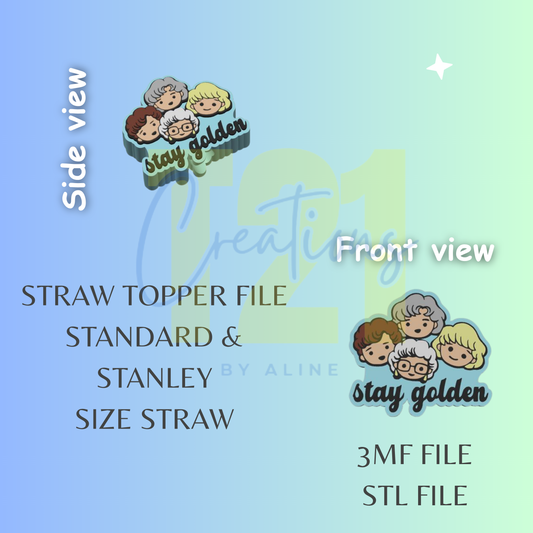 GIRLS GOLDEN STRAW TOPPER STL FILE