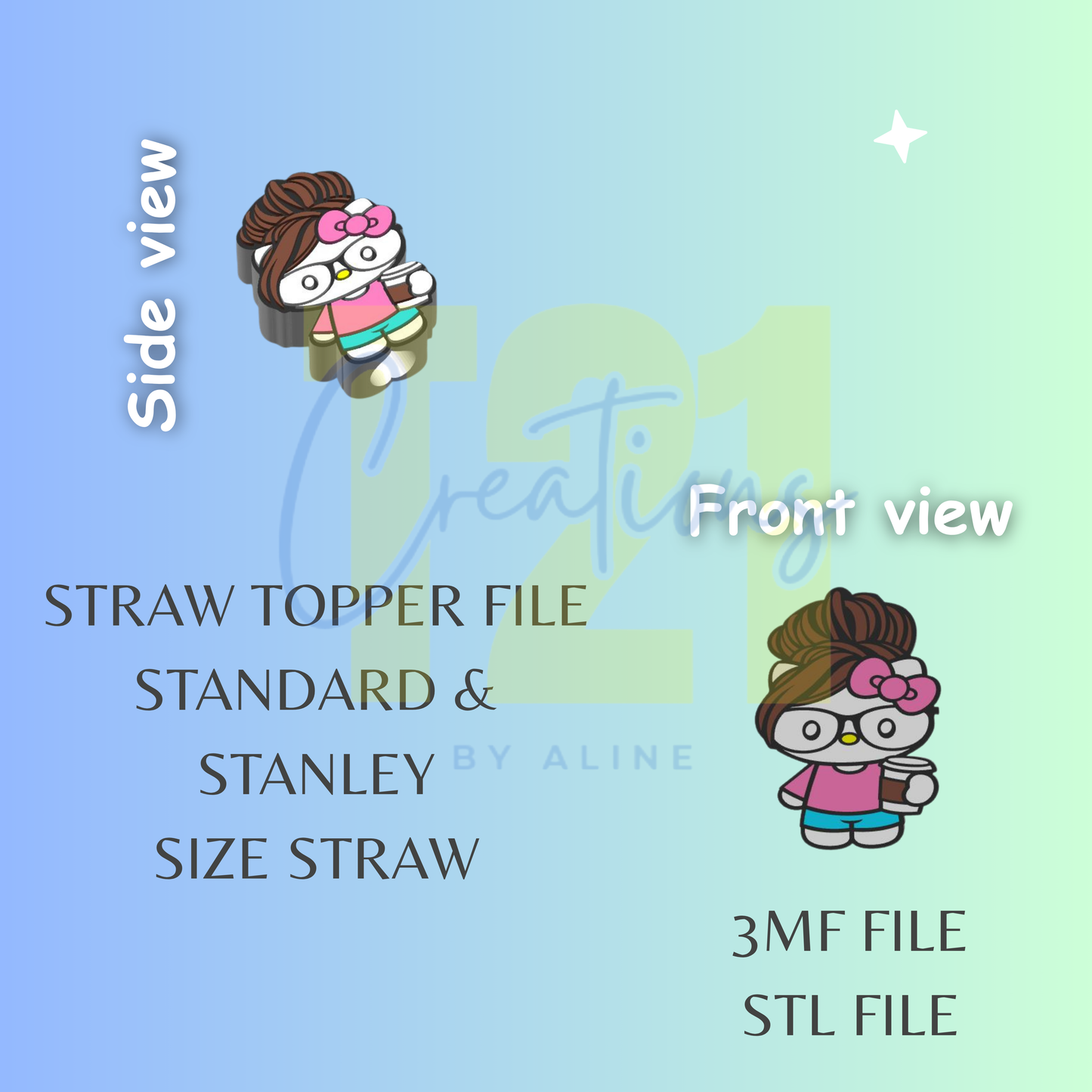 COFFEE HK STRAW TOPPER STL FILE
