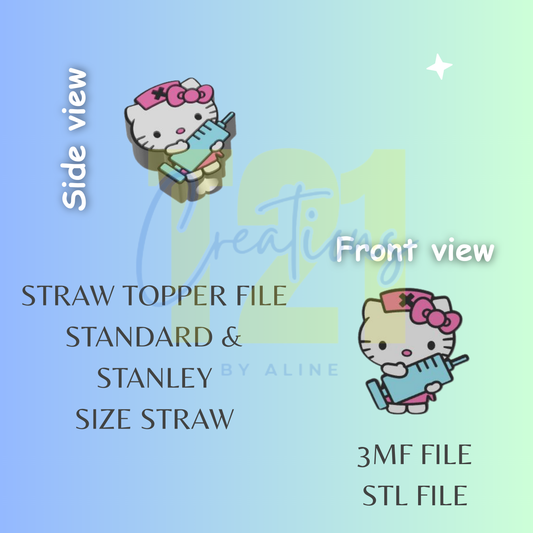 NURSE HK STRAW TOPPER STL FILE