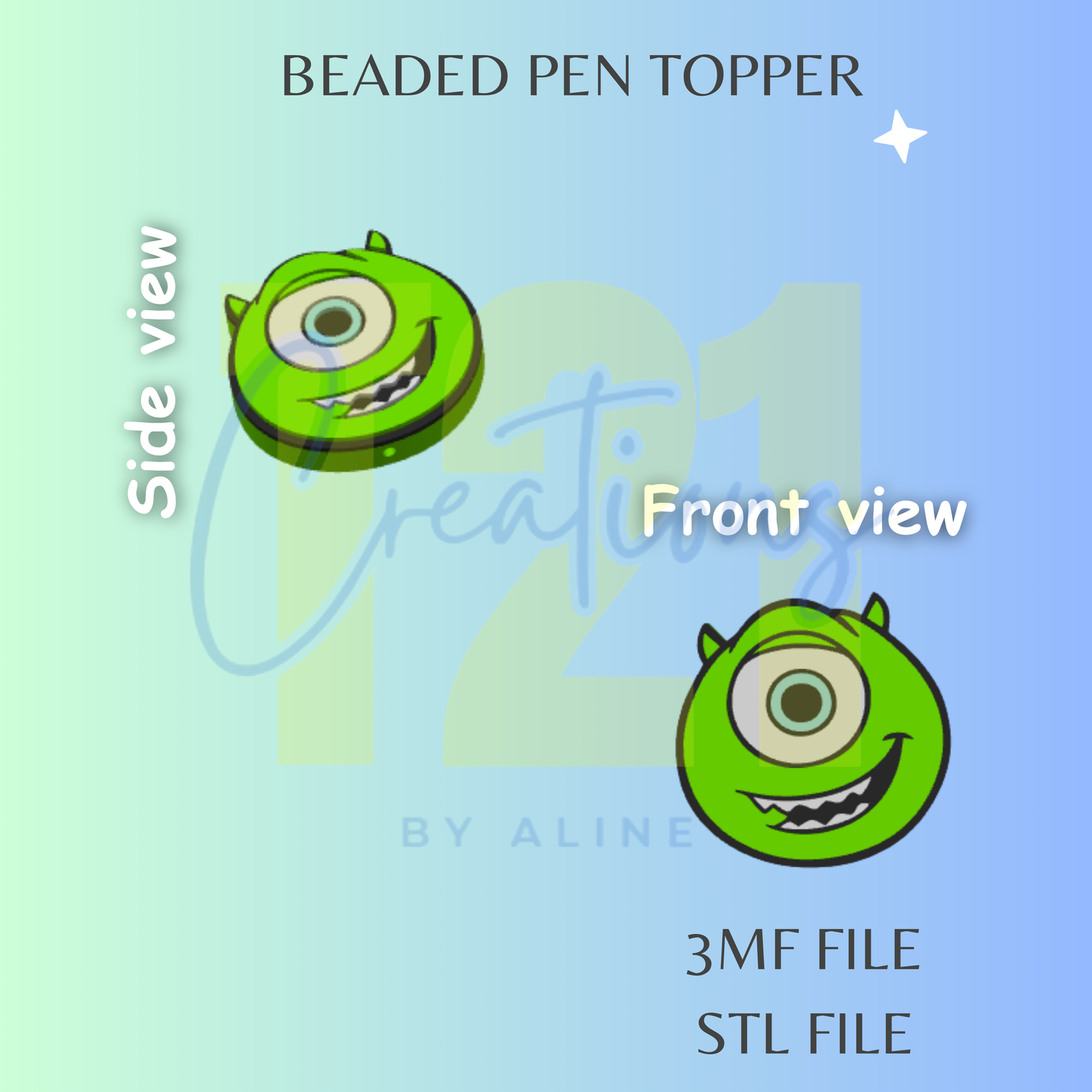 ONE EYE MONSTER PEN TOPPER STL FILE