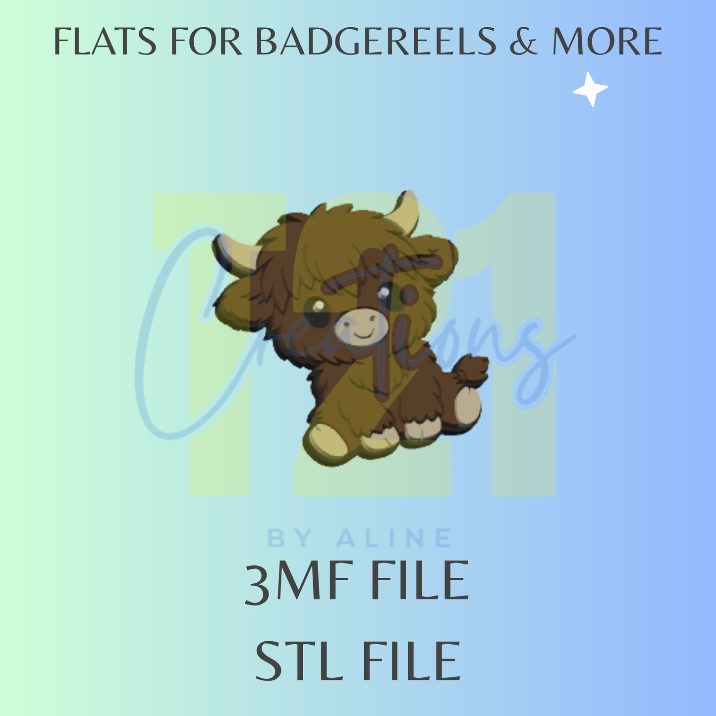 BABY COW FLAT STL FILE