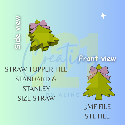 COQUETTE XMAS TREE STRAW TOPPER STL FILE