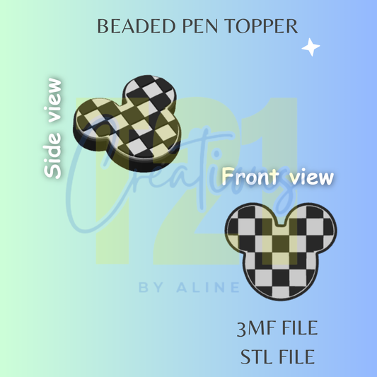 CHECKERED MOUSE PEN TOPPER STL FILE