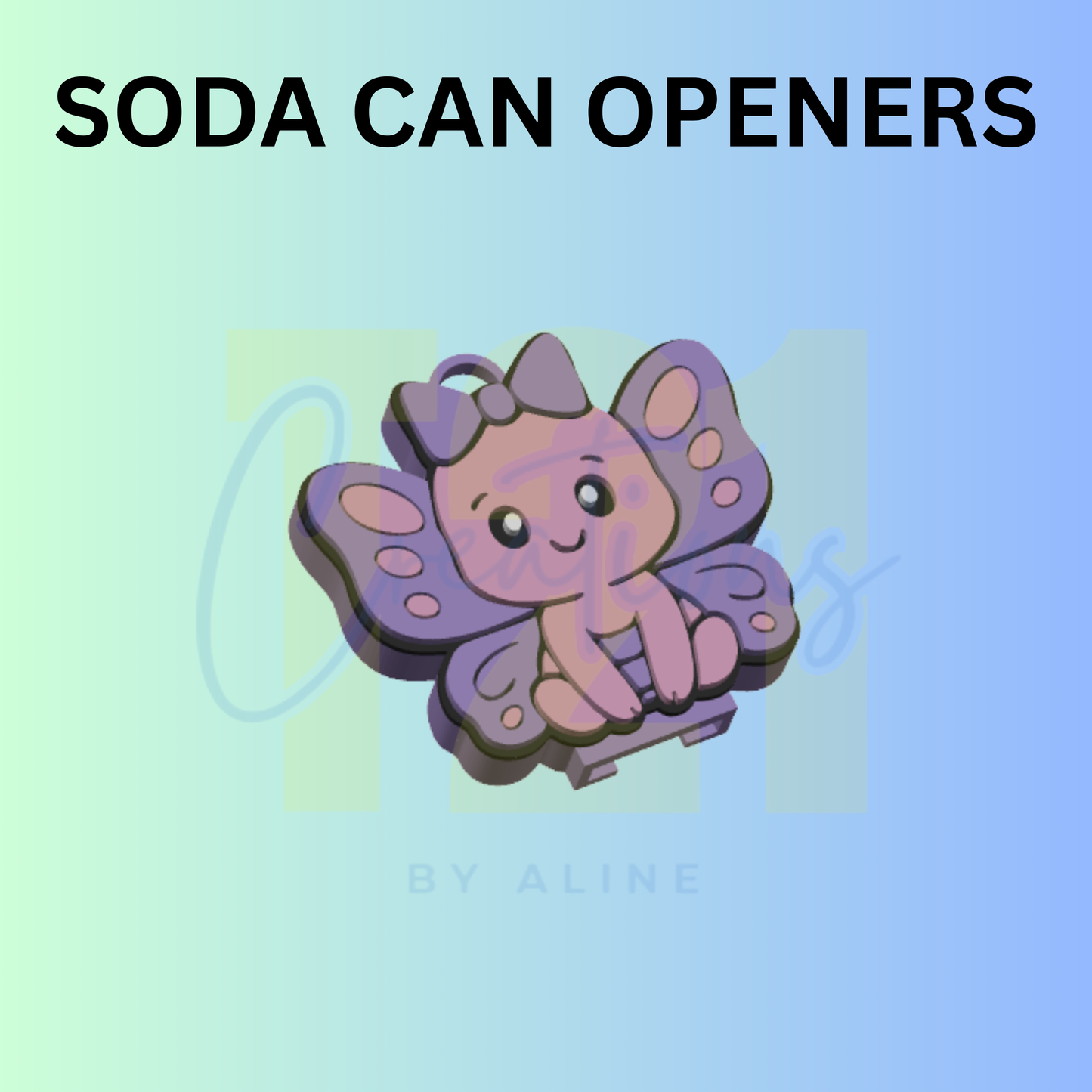 BUTTERFLY SODA CAN OPENER KEYCHAIN