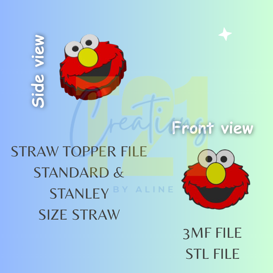 RED GUY STRAW TOPPER STL FILE