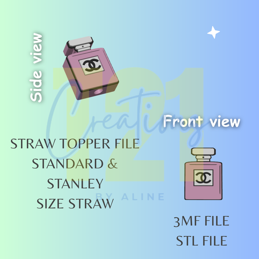 PERFUME STRAW TOPPER STL FILE