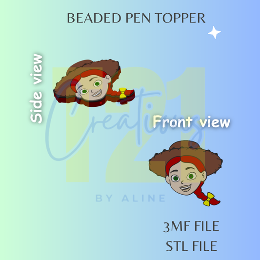 COWGIRL PEN TOPPER STL FILE
