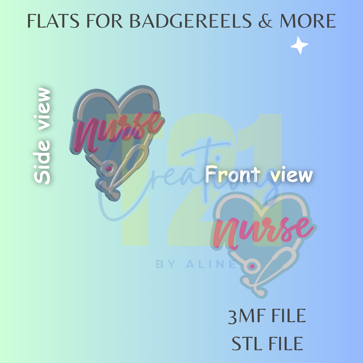 NURSE HEART FLAT STL FILE