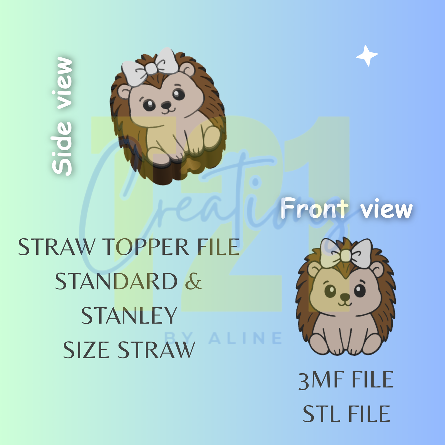 HEDGEHOG TOPPER STL FILE
