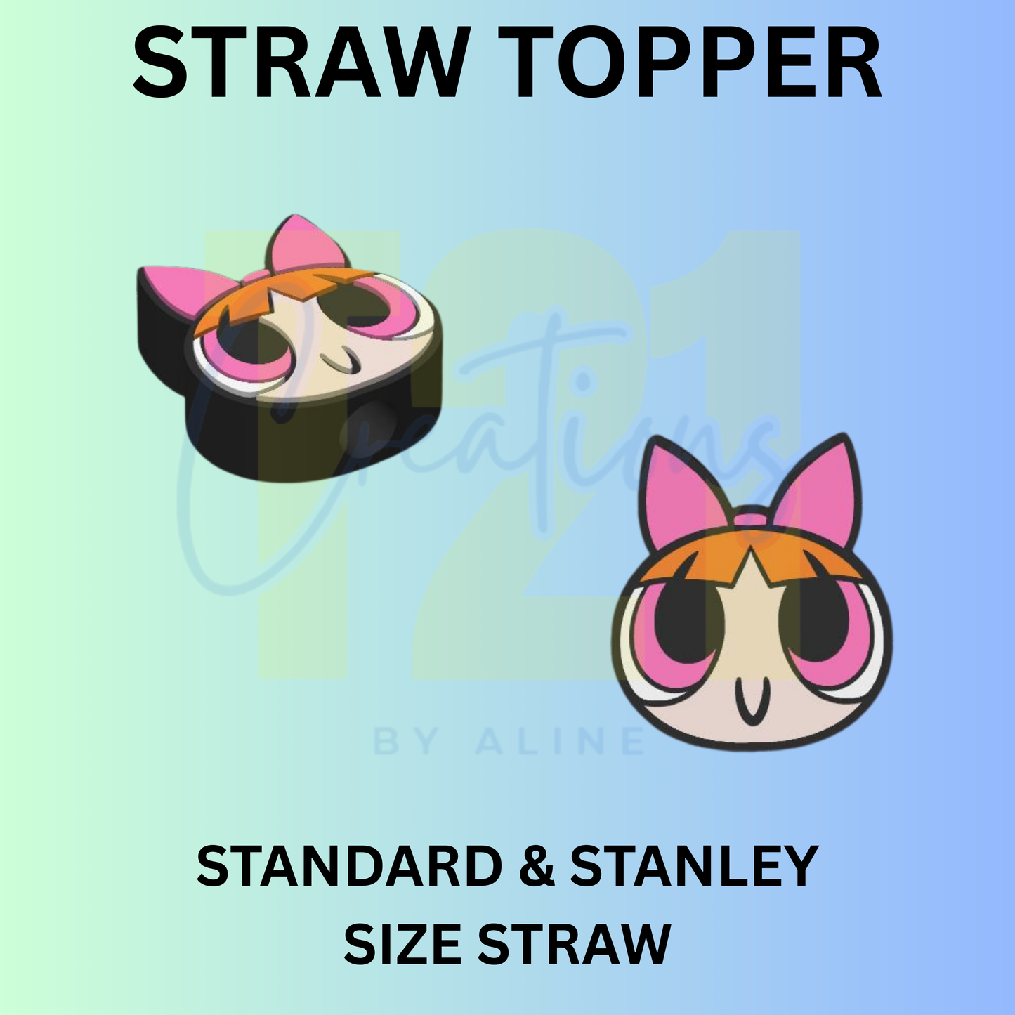 P-P GIRL PINK STRAW TOPPER