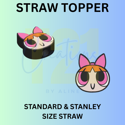 P-P GIRL PINK STRAW TOPPER