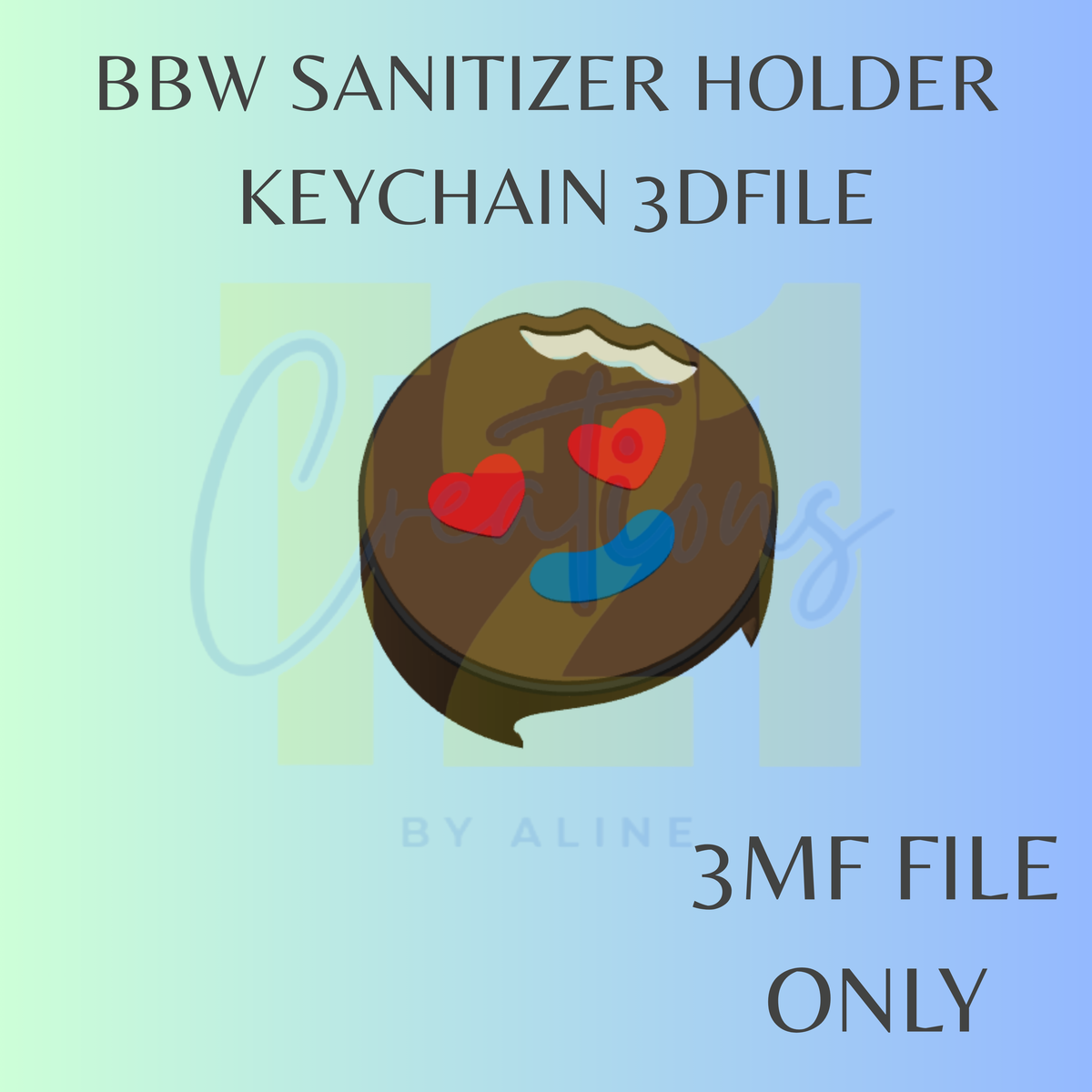 PALETA PAYASO BBW SANITIZER KEYCHAIN 3MF FILE
