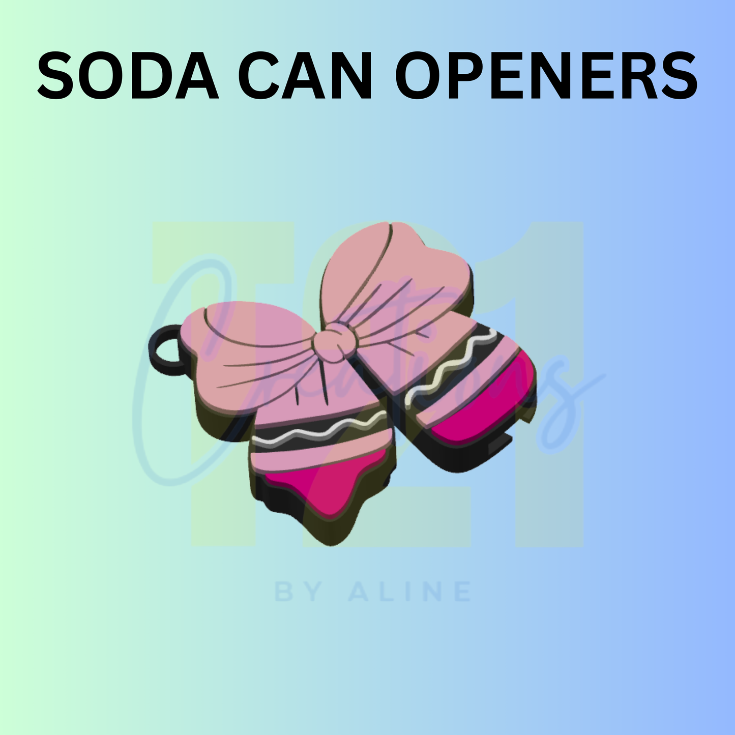 CRAYON BOW SODA CAN OPENER KEYCHAIN