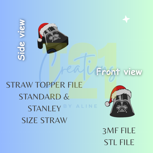 XMAS VADER STRAW TOPPER STL FILE