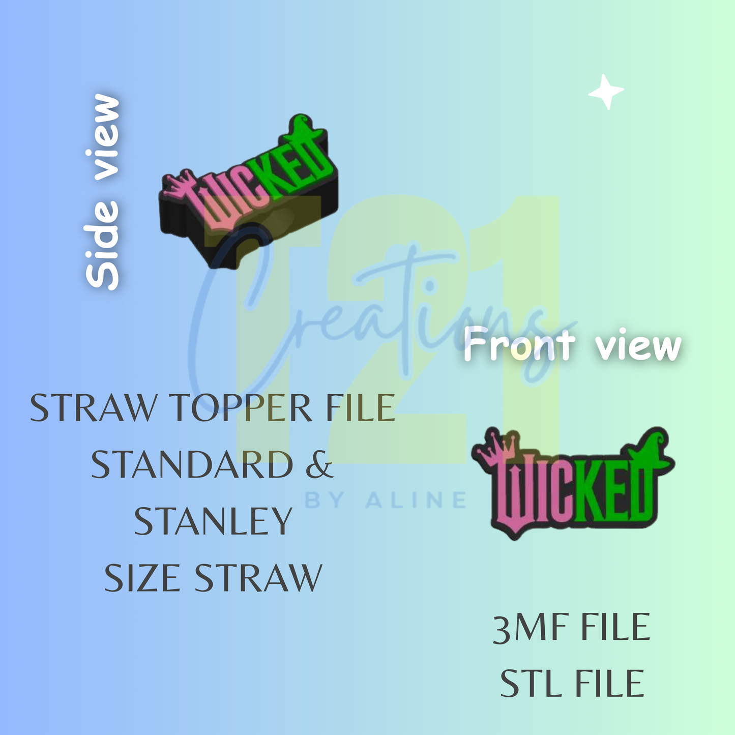 WIC-KED STRAW TOPPER STL FILE