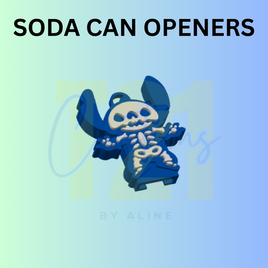BLUE ALIEN SKELLY CAN OPENER KEYCHAIN