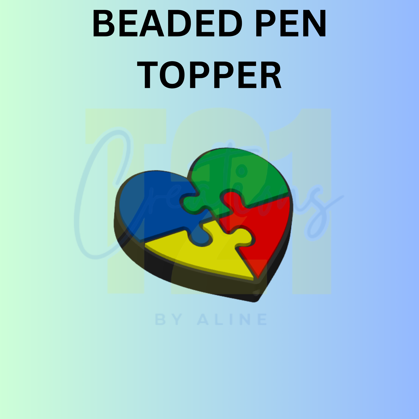 AUTISM HEART PEN TOPPER