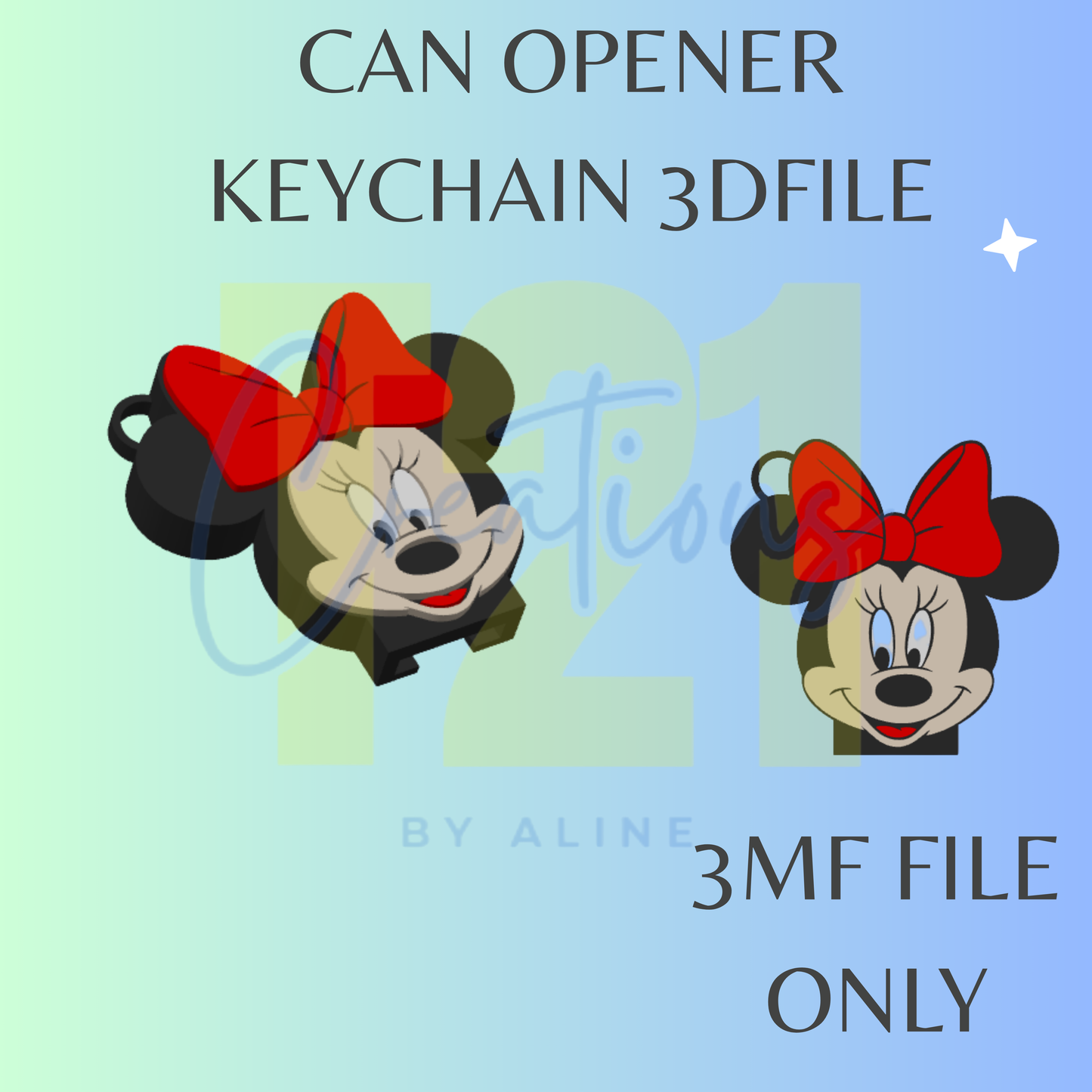 GIRL MOUSE CAN OPENER 3MF FILE