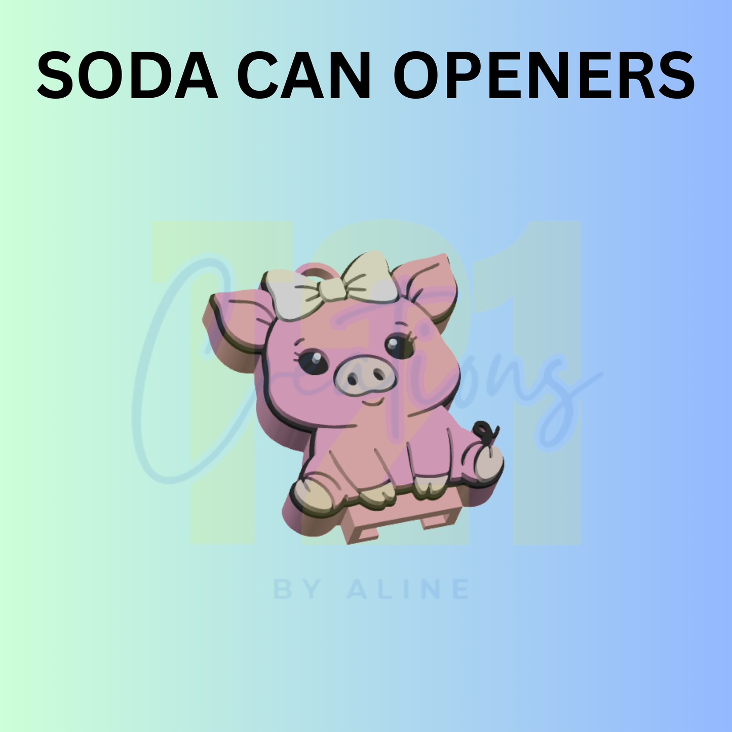 COQUETTE PIG CAN OPENER KEYCHAIN