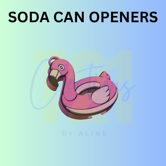 FLAMINGO FLOAT CAN OPENER KEYCHAIN