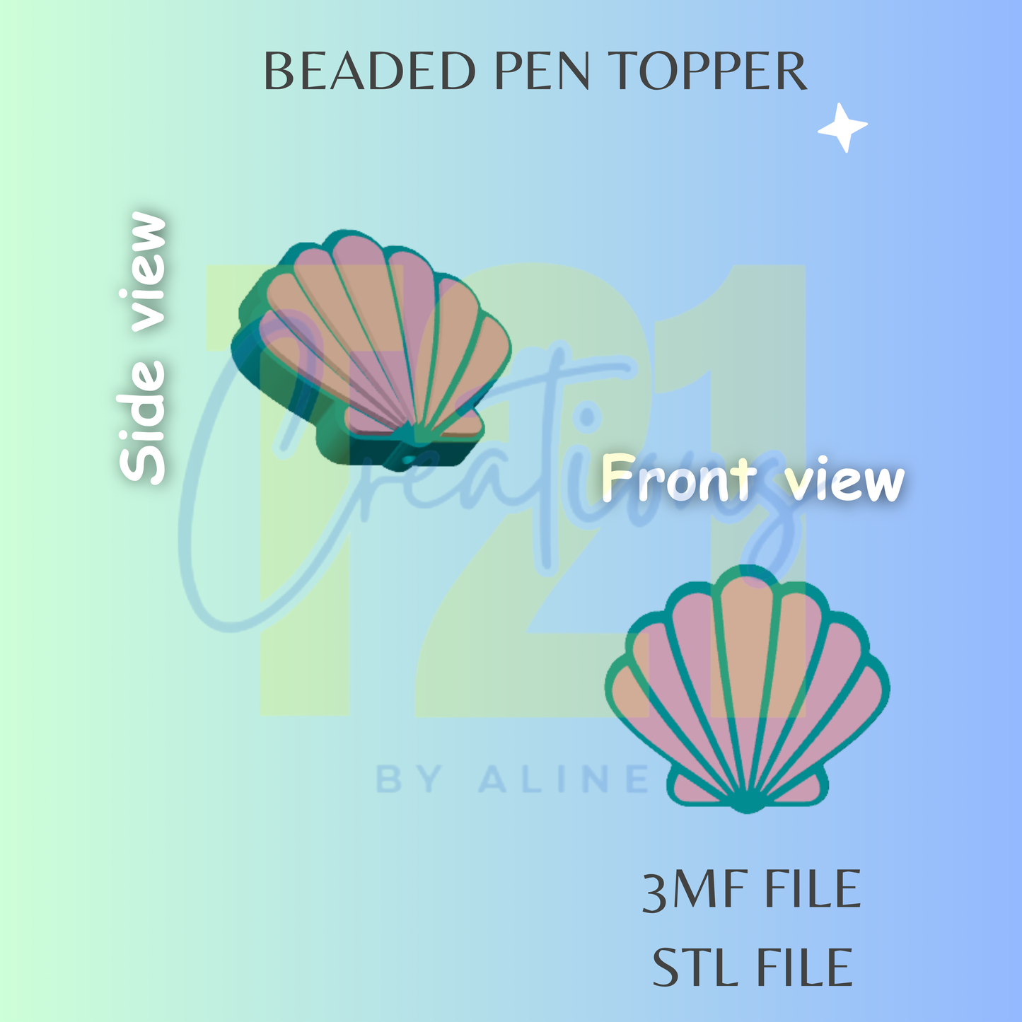 SHELL 2 PEN TOPPER STL FILE