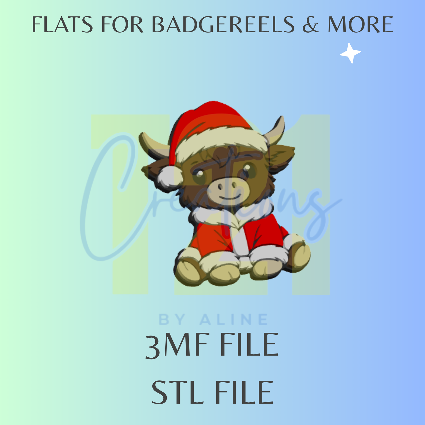 XMAS COW FLAT STL FILE