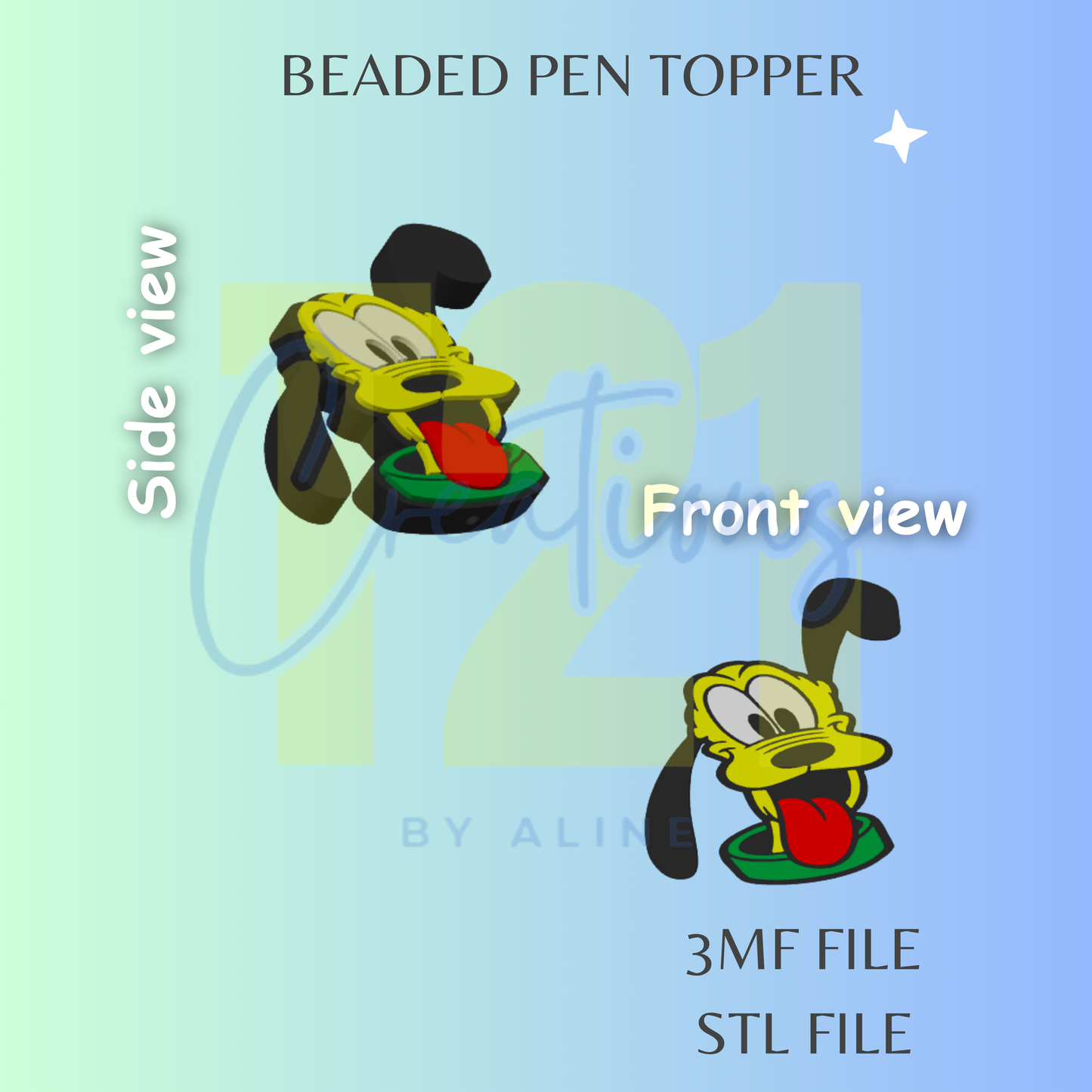 YELLOW DOG PEN TOPPER STL FILE