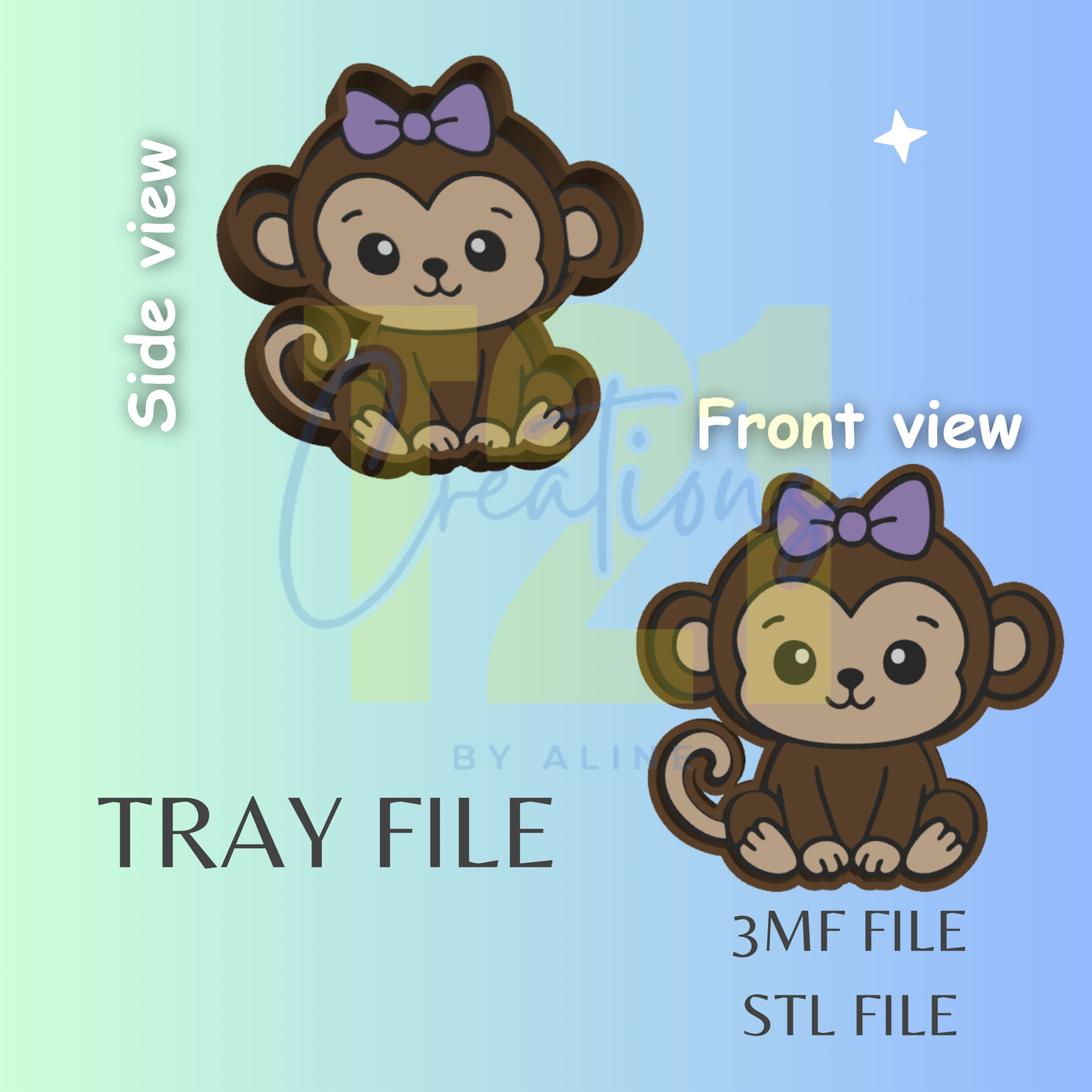 MONKEY TRAY STL FILE