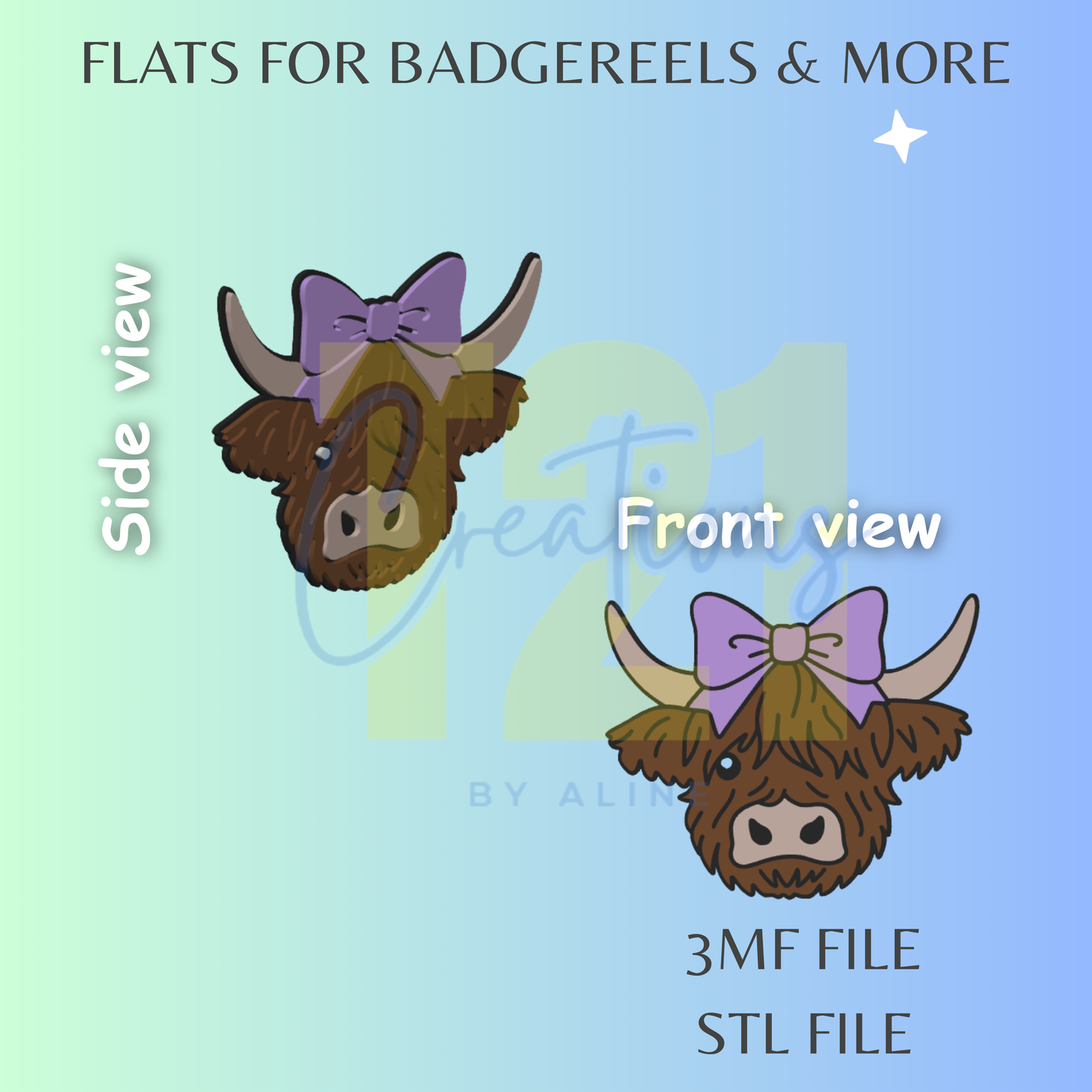 COW FACE FLAT STL FILE