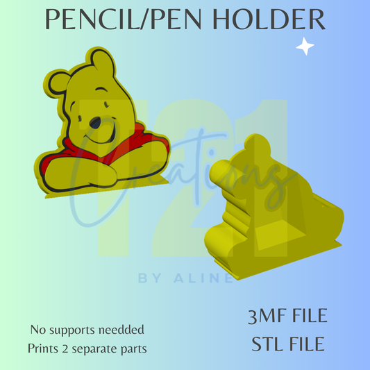 YELLOW BEAR PEN/PENCIL HOLDER STL FILE