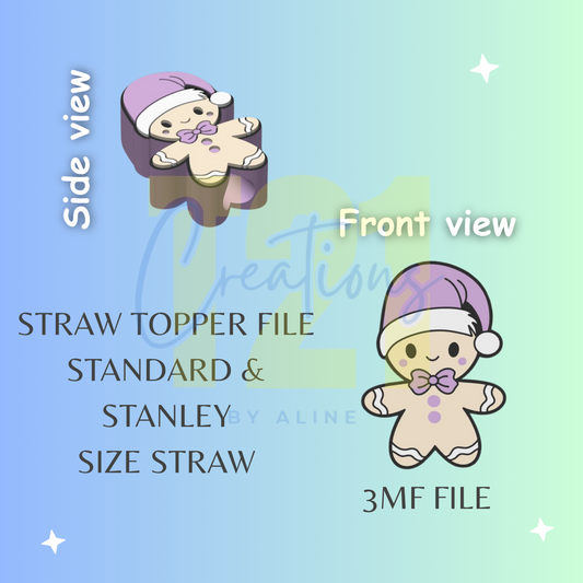 GINGERMAN STRAW TOPPER STL FILE