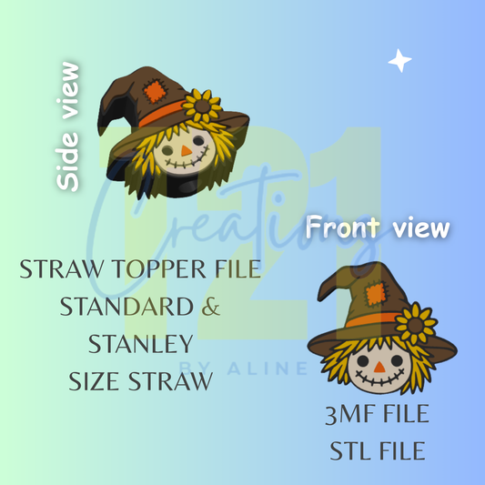SCARECROW STRAW TOPPER STL FILE