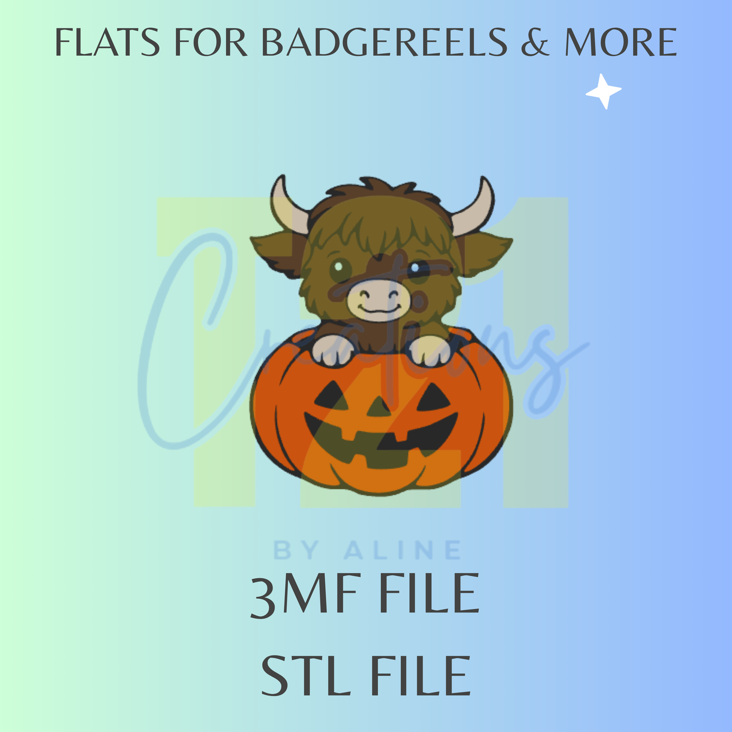 PUMPKIN COW FLAT STL FILE