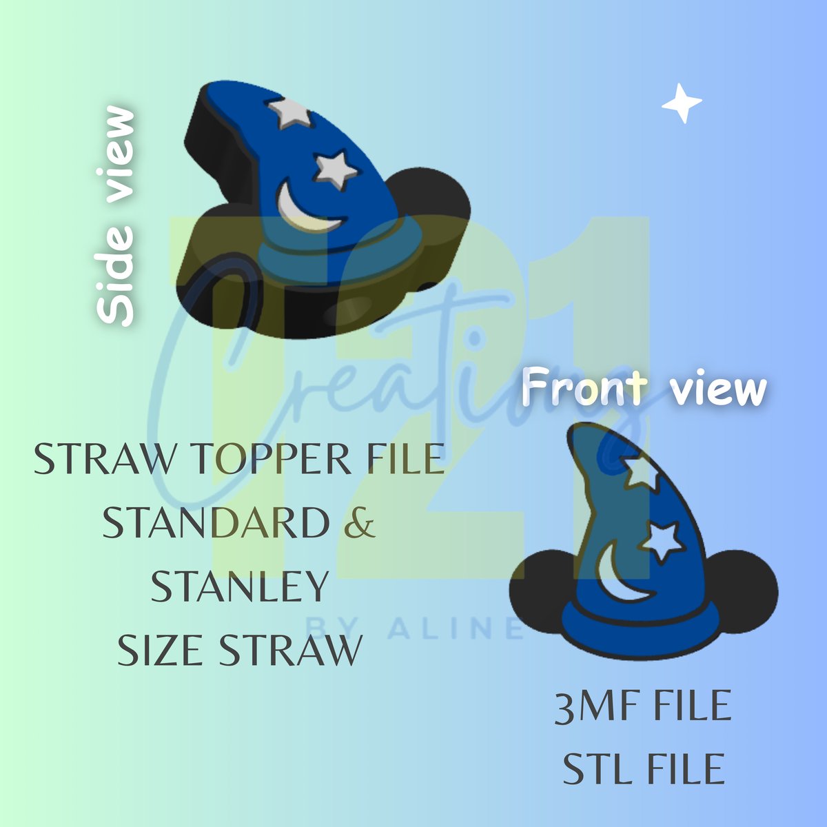SORCERER HAT STRAW TOPPER STL FILE