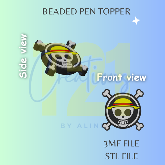 ONE PIECE PEN TOPPER STL FILE