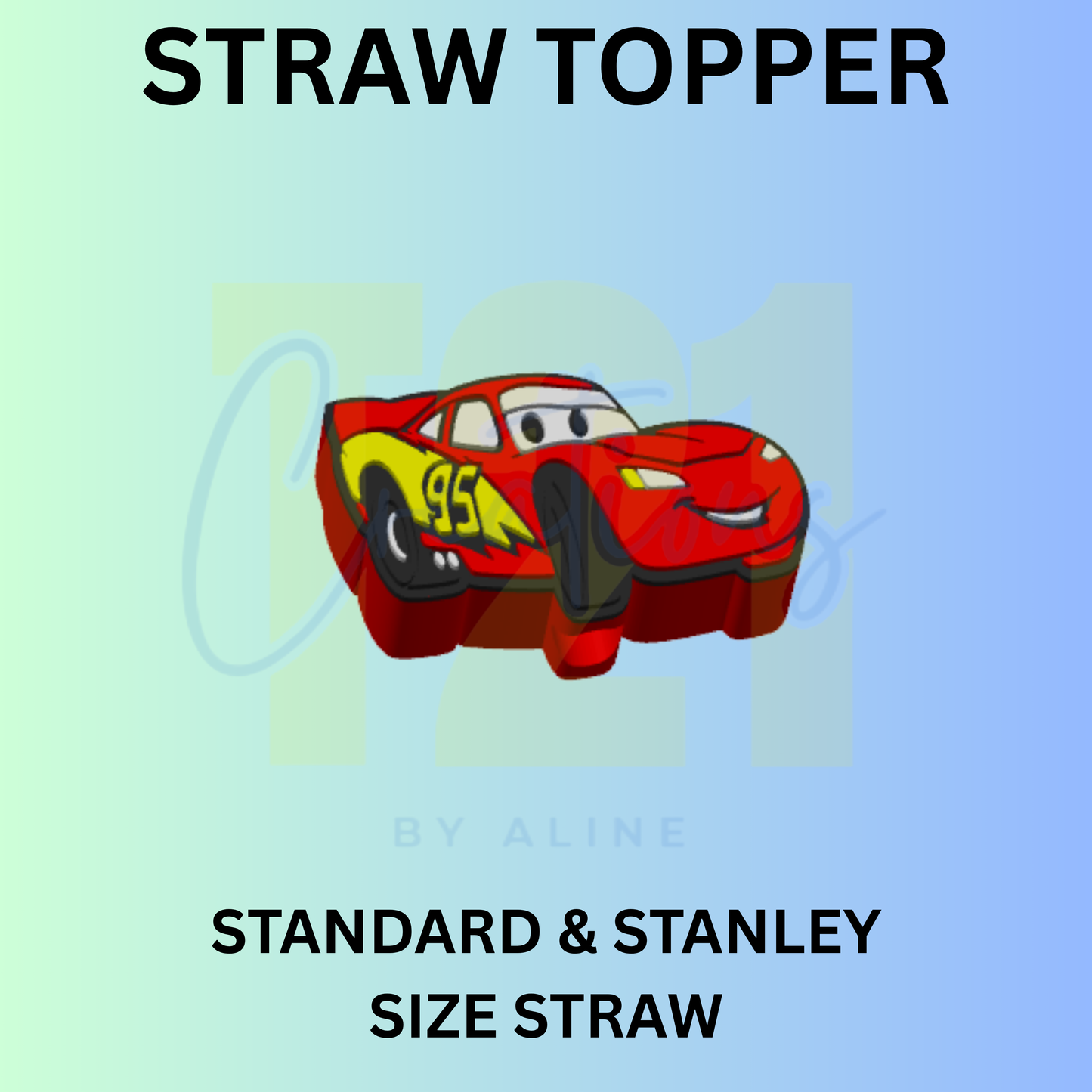 RED CAR STRAW TOPPER