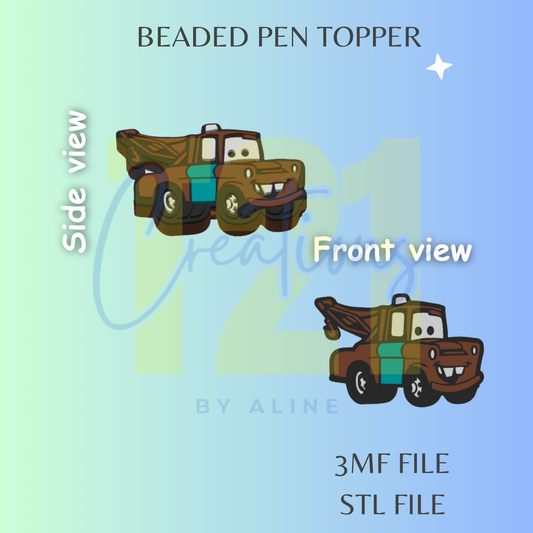 TOW TRUCK PEN TOPPER STL FILE