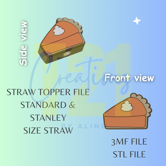 PIE STRAW TOPPER STL FILE