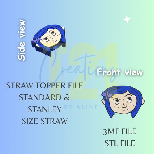 CORA-LINE STRAW TOPPER STL FILE