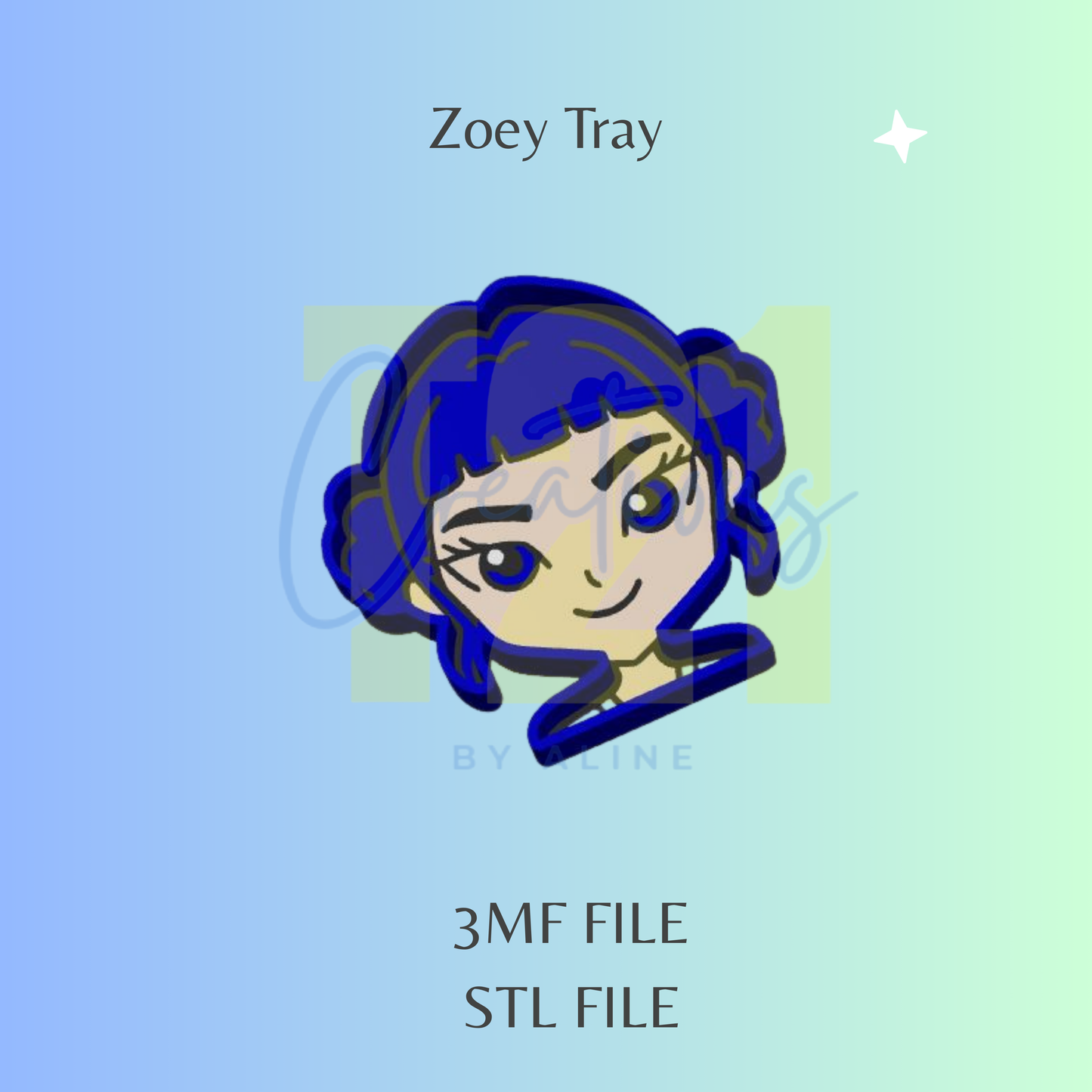 KPOP GIRL BLUE TRAY STL FILE