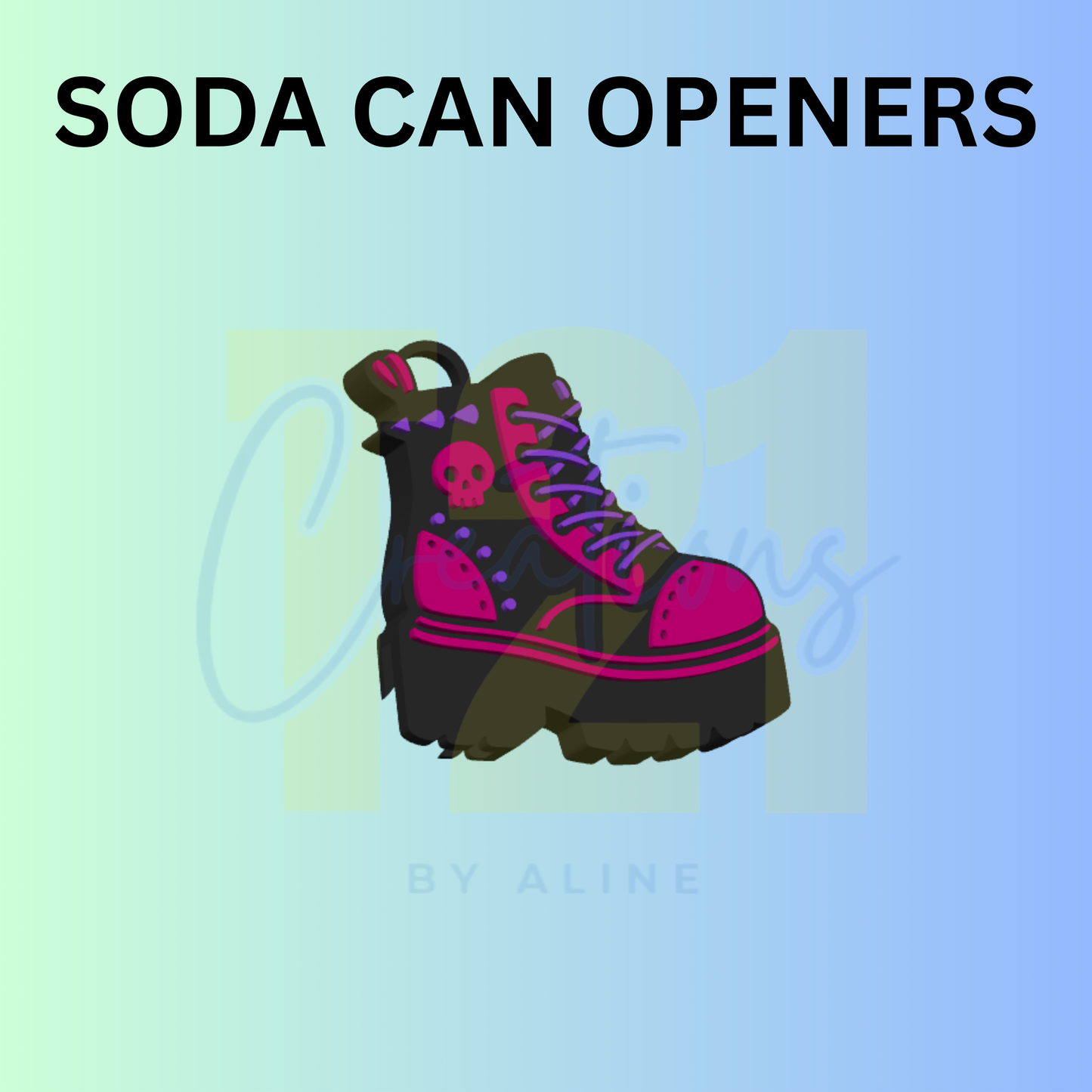 BLACK BOOTS CAN OPENER KEYCHAIN