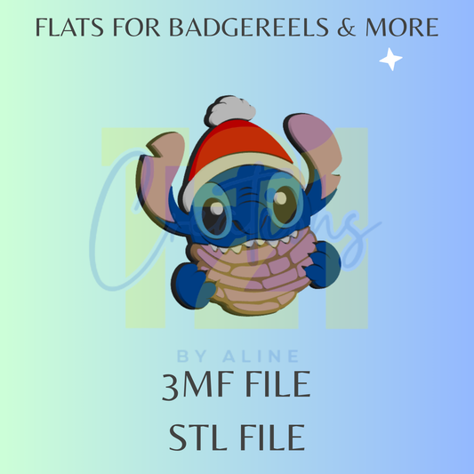 XMAS CONCHA BLUE ALIEN FLAT STL FILE