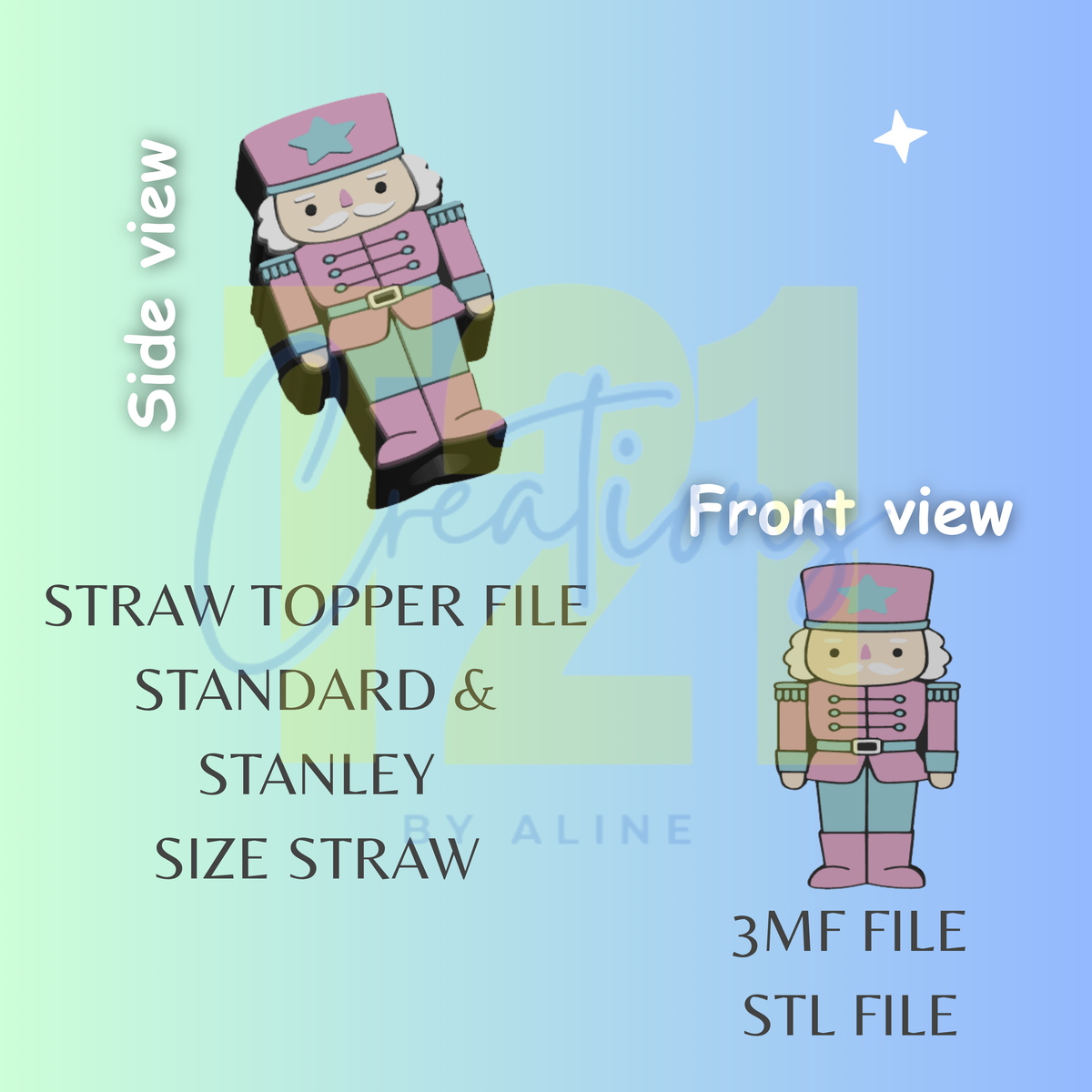 NUTCRACKER STRAW TOPPER STL FILE