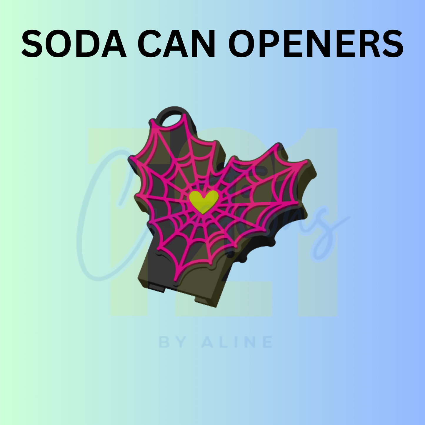 WEB HEART CAN OPENER KEYCHAIN