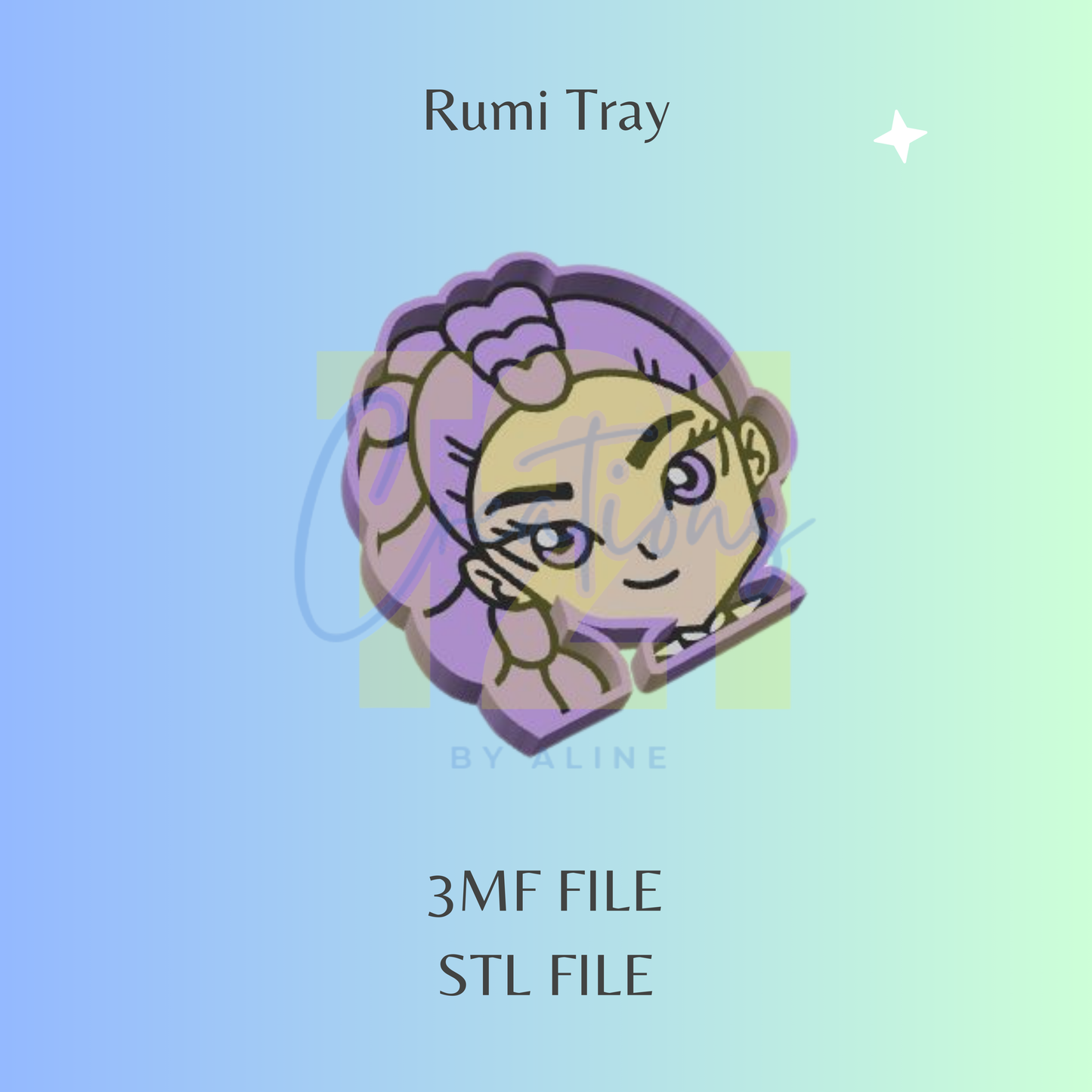 KPOP GIRL PURPLE TRAY STL FILE