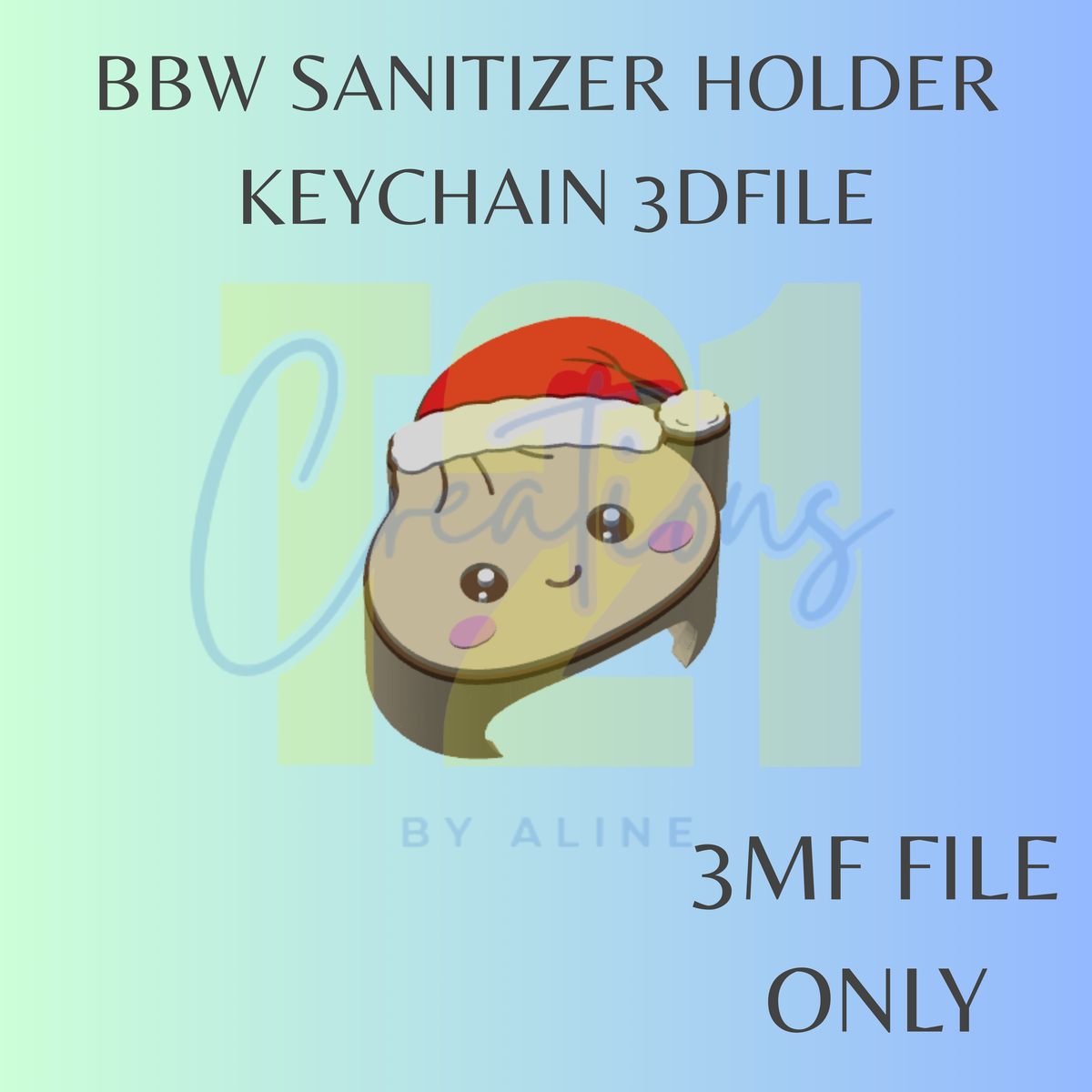 XMAS DUMPLING BBW SANITIZER KEYCHAIN 3MF FILE