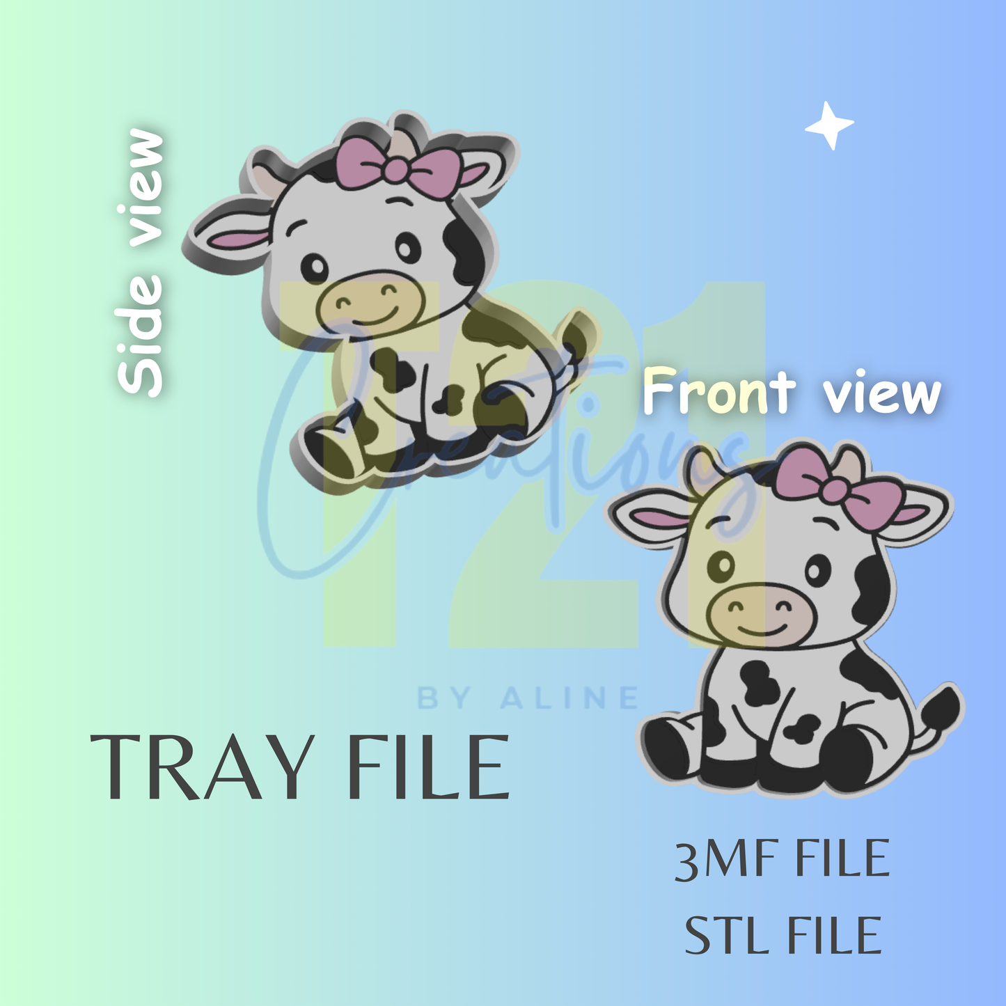 TRADITIONAL COW TRAY STL FILE