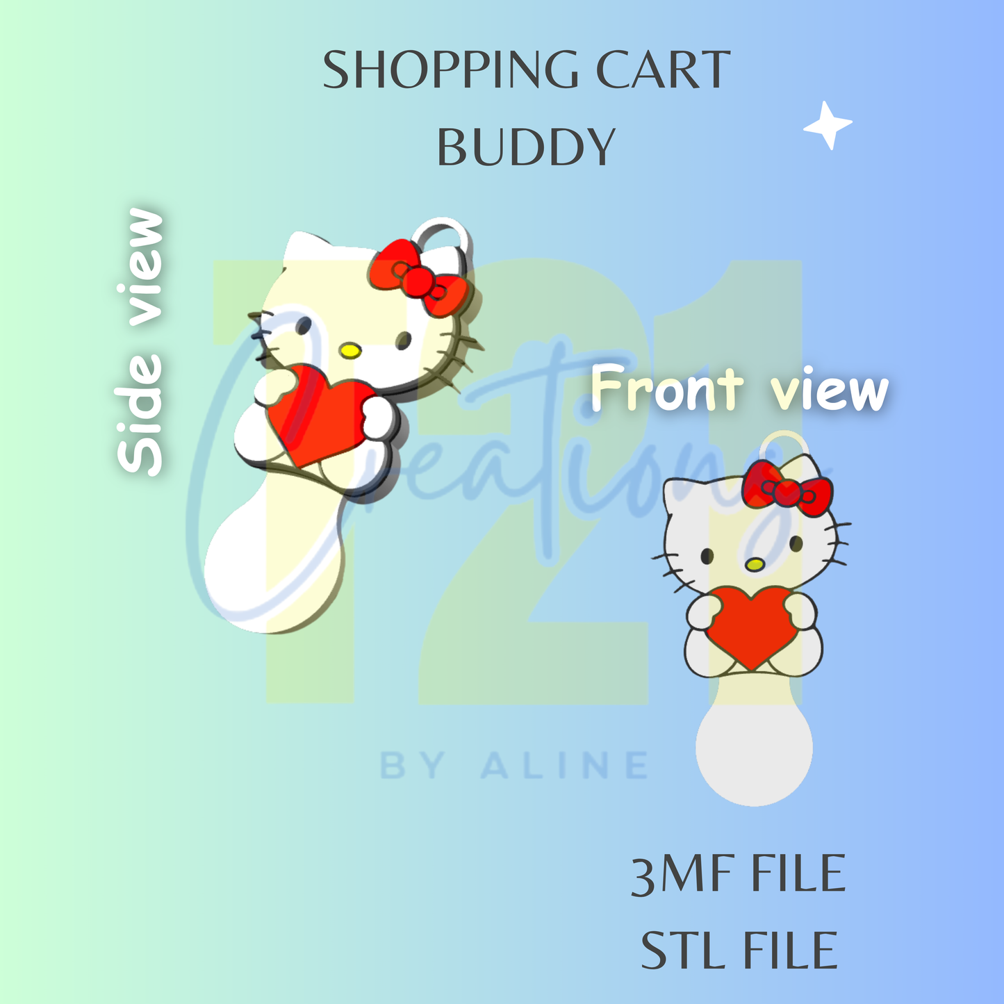 H-K HEART SHOPPING CART BUDDY STL FILE