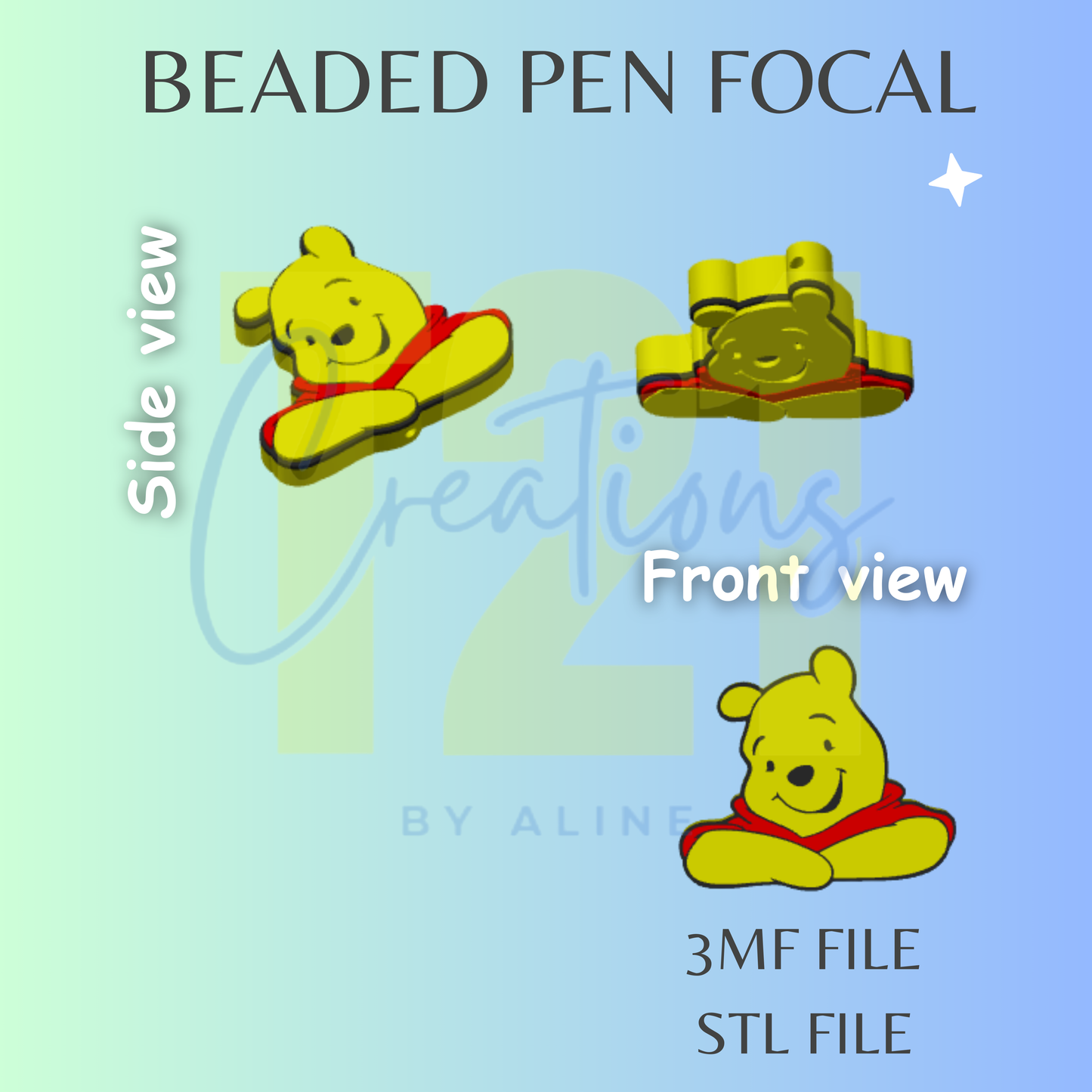 YELLOW BEAR PEN FOCAL STL FILE